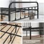 Double Bed Frame with Storage and Headboard, Metal Bed Frame Double Size No Box Spring Needed, Enhanced Mattress Support, Noise Free Image 5