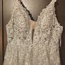 Stunning silver low back formal dress with lace & glitter detail Image 5