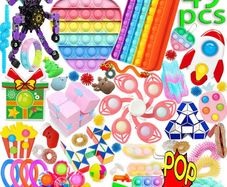 42Pcs TIK Tok Fidget Toys Pack Sensory Fidget Toys Push Bubble Pop Toy Stress Anxiety Relief Toys Set for ADD OCD Autistic Children Adults Anxiety Autism (FREE POSTAGE)