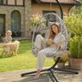 Hanging Swing Chair with Frame Folding Height Adjustable Cushion Image 2