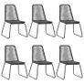 7 Piece Garden Dining Set PVC Rattan Black Image 3