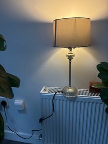 Silvery bedside lamp