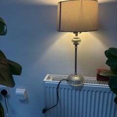 Silvery bedside lamp