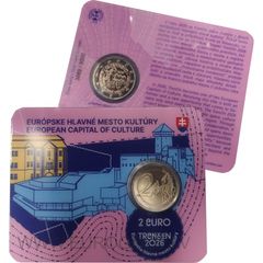 Slovakia 2 Euro Commemorative Coin 2026 - Trencin. Coincard. BU