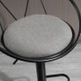 Set of 2 Neo-Retro Bar Stools, Adjustable, 360 Swivel with Metal Footrest, Black Frame, Gray Linen Image 3