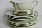 Greendawn, WW11 utility ware, green , delph, green plates