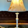 Tall Candlestick Style Table Lamp Base with an Antique White Fluted Design Image 5