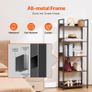 Metal Bookshelf, 5-Tier Tall Industrial Bookshelf Freestanding Display Shelving Unit Image 4