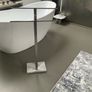 bath towel holder Matt chrome and white marble base Image 4