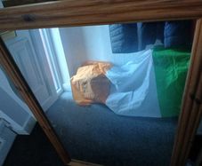 Large wooden framed mirror