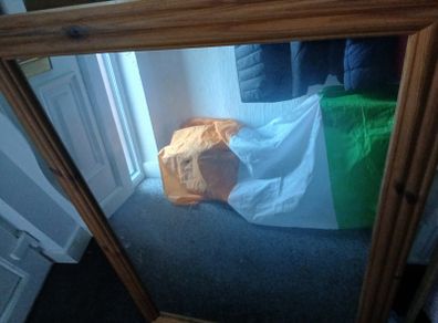 Large wooden framed mirror