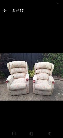 2 x riser recliner electric armchairs
