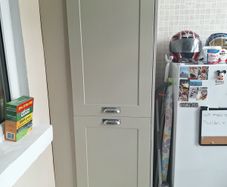 Sage green presses utility room