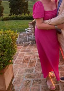 French Connection long pink occasion dress