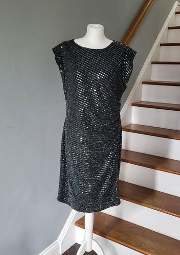 Wallis black sequin dress, Size 16, BNWT