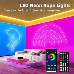 5M 5V USB RGB Smart LED Neon Rope Lights, 16 Million Colors, App/Remote Control, Music Rhythm, Timing Switch, Adjustable Brightness,