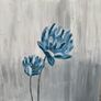 Abstract blue flowers painting Image 4