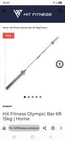 hit fitness olympic barbell 6ft