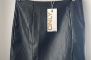 Only skirt faux leather black