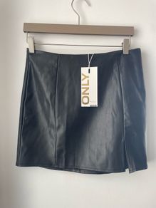 Only skirt faux leather black