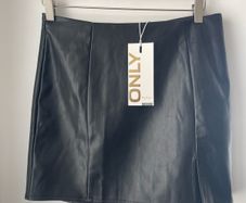 Only skirt faux leather black