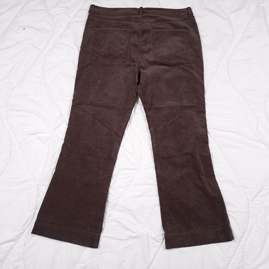 Marks & Spencer Dark Chocolate Brown Corduroy Front Pocket Flared Leg Trousers 20UK/48EU