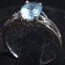 Vintage 9ct White Gold Blue Gemstone Ring Size 54 Image 4