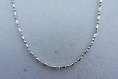 Vintage Sterling Silver 925 Tube and bead chain , Silver necklace , Minimalist jewelry, length 20" - 2,86g
