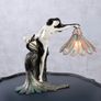 Art Nouveau Pure Extravagant Table Lamp  Lady with Peacock Image 2