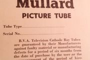 Vintage Mullard Picture Tube Guarantee.