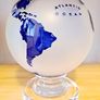 Beautiful crystal globe original Bohemian crystal 21cm tall boxed Image 2
