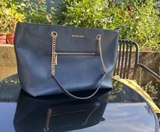 Navy Leather Shopper Michael Kors