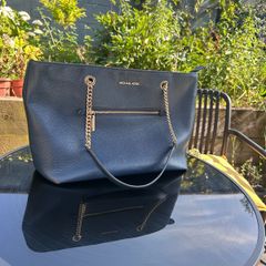 Navy Leather Shopper Michael Kors