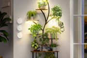 Plant Stand Indoor with Grow Lights, 9-Tier Tall S-Shaped Metal Plant Shelf Pot Stand for Plants Multiple, 161 CM Corner Shelf Plant