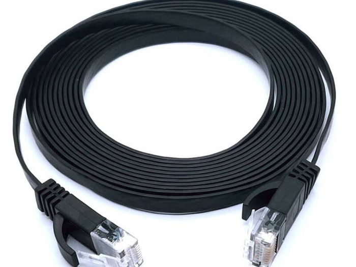 New 15m Flat CAT 6A Shielded Ethernet PC Router Internet Cord Cable RJ45 #1393