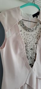 BASTYAN blush bling structured dress Sz 14UK - Rrp 675 (New)