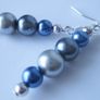 Cold as Ice Beaded Handmade Necklace Ice Blue & Grey with matching earrings Image 5