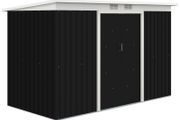 9' x 4' Metal Garden Storage Shed Tool House with Sliding Door Spacious Layout for Backyard, Lawn Dark Gray