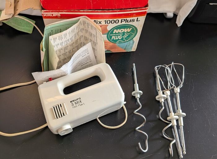 Vintage Krups 3Mix 1000 Plus Hand Mixer 662-70 Boxed Vintage Attachments
