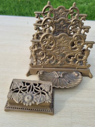 Brass desk set in an eclectic style
