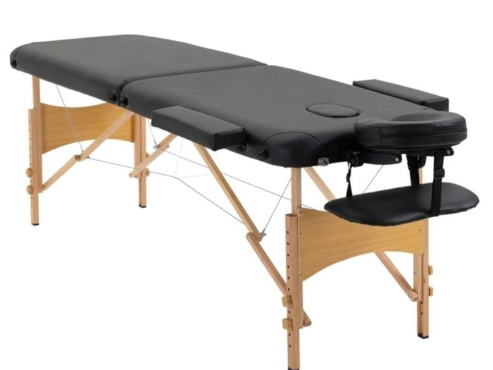 Adjustable massage table and swivel stool