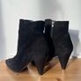 Dune Odell black suede heeled boots, 8/41 Image 3