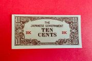 Japanese  Invasion  Money  BURMA   10 CENTS  1942 WORLD WAR 11 ( Uncirculated )