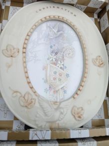 NEW Oval Confirmation Picture Frame