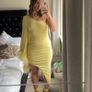 Club London yellow feather dress Image 2