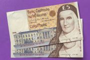 Irish five pound notes