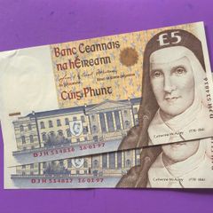 Irish five pound notes