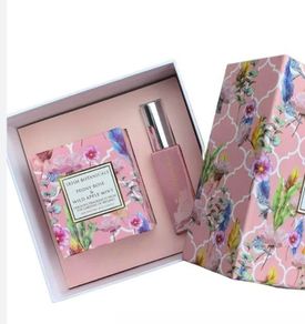 Peony Rose and Wild Apple Mint Wax Candle and Fragrance Set