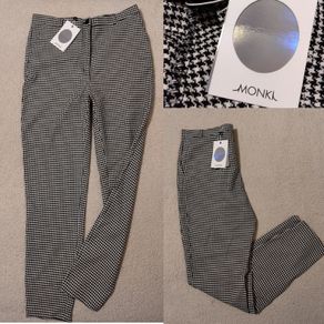 Grey Gingham Trousers, New With Tags
