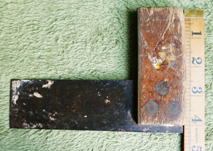 Vintage 6" Carpenters' Joiners' Try Set Square Wood & Steel with Brass Plated Stock
